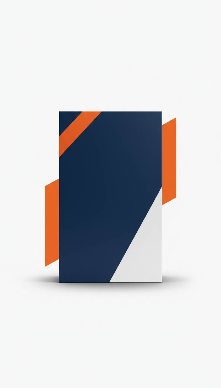 Minimalist packaging with orange accent
